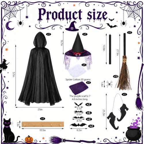 Halloween Porch Witches Broom Decor Kit view 2
