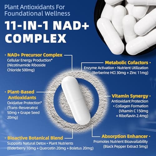 GREENPEOPLE Liposomal NAD Supplement for Women - NAD+ Supplement Nicotinamide Riboside w/Resveratrol, Quercetin & Liposomal Vitamin C for Skin - 60 CT view 4