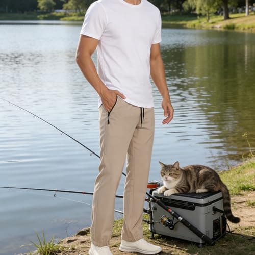 TOIUUI Mens Joggers Hiking Pants Lightweight UPF 50 Water Resistant Quick Dry Athletic Zipper Pocket Travel Workout Running view 5