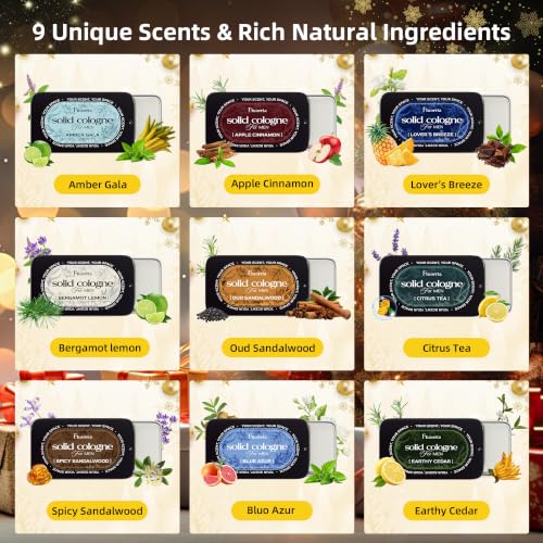 Solid Pheromone Cologne for Men, 9 Scents Variety Pack, 3.17 oz view 2