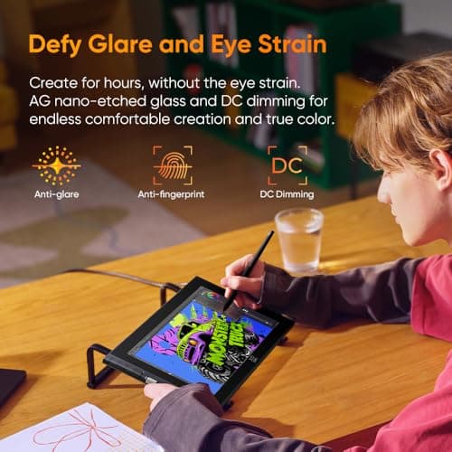 XPPen Artist 12 3rd 11.9" Drawing Tablet with Screen | X4 Pen 16K Pressure | Dial Wheels+8 Keys | AG Etched Glass Portable Art Drawing Tablet Compatible with Windows/macOS/Android/ChromeOS/Linux view 6