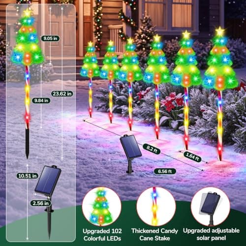 Solar Christmas Decorations, Christmas Tree Pathway lights Outdoor view 3