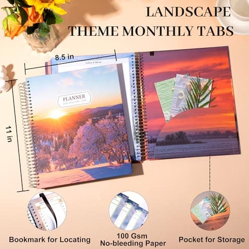 CAGIE 2026 planner Weekly and Monthly Jan 2026-Dec 2026 Hardcover Hourly Daily Planners for Women 26 Calendar Planner with Stickers Spiral Bound Yearly Agenda, 8.5 x 11 view 4