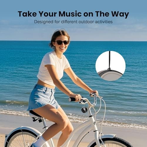 Mini Bluetooth Speaker, 2026 Super Bass 5W Portable Wireless Speaker with Lanyard, IP7 Waterproof 8H Playtime Brief Design, Small Shower Travel Speaker for Outdoor/Beach, Compatible with iOS/Android view 2