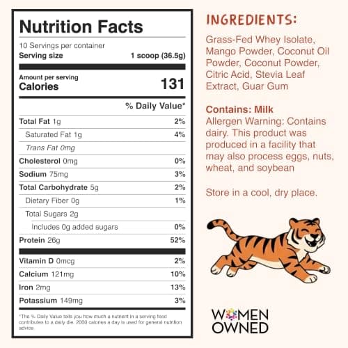 Lunar Lifts Coconut Mango Cream Protein Powder, Keto, 10 Servings | Keto-friendly protein powder combines creamy coconut and tropical mango flavor for a convenient protein shake. view 2