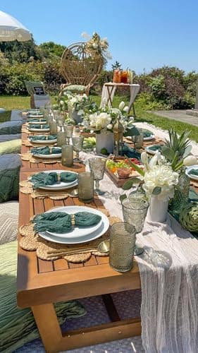 Beige Table Runner Cheesecloth Table Runner Rustic Gauze Wedding Table Decor for Easter Mother's Day Wedding Tea Bridal Garden Party 12Pack 90x300 Inches view 6