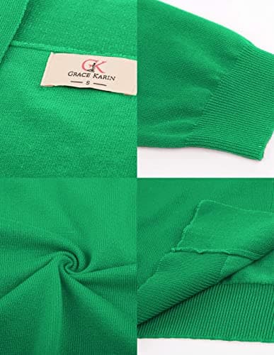 GRACE KARIN Women's 3/4 Sleeve Knit Cropped Cardigan Sweaters Open Front Bolero Shrugs Sweater Tops S-3XL view 5