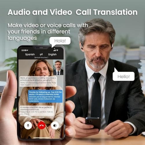 Real-Time AI Translation Earbuds 168 Languages Translator Earphones, Audifonos Traductores Inglés Español, Bluetooth 5.4, OWS Open Ear & LCD Touch, Translating Device for Travel Meetings Learning view 3