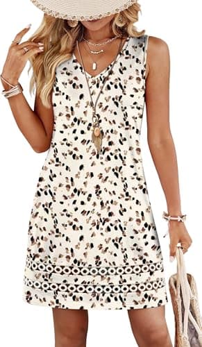 Summer Dresses for Women 2026 V Neck Sleeveless Lace Boho Dress Elegant Classy Spring Beach Vacation Outfits view 2