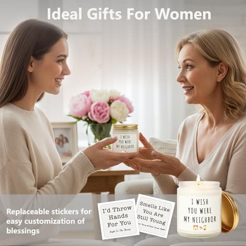 Candles Gifts for Women, Birthday Gifts for Women, Unique Friendship House Warming Gift for Womens, Best Friend, Sister, Bestie, Funny Lavender Scented Candle with Replaceable Stickers view 5
