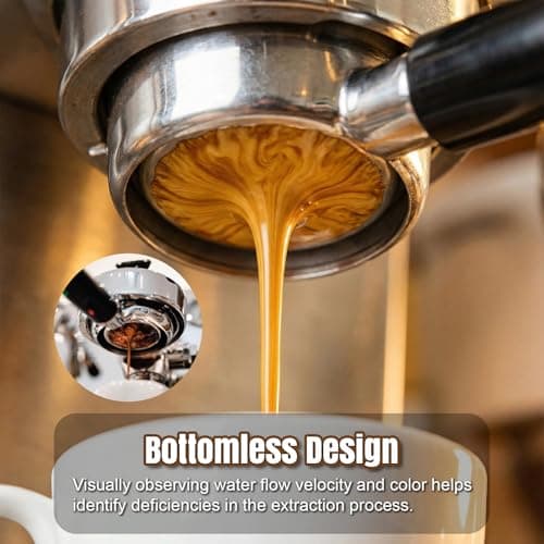 54mm Bottomless Portafilter fit Breville Barista Express Machines BES870XL 880BSS 878BSS 840XL 500BSS 450BSS BES500,3 Ears Espresso Portafilter with 18g Basket view 6
