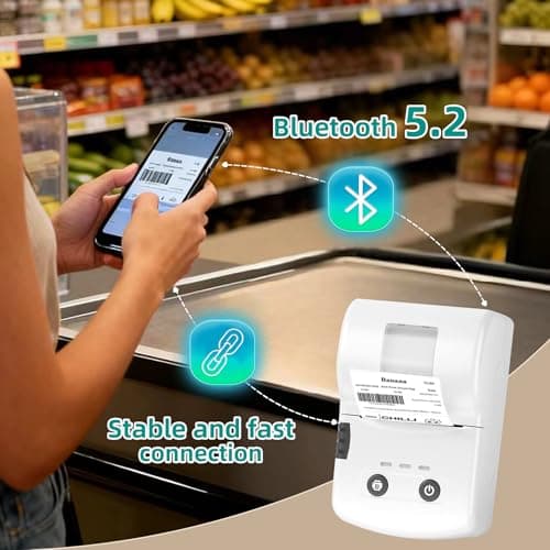 Enotsrevir Portable Bluetooth Label Maker Machine with 3 Waterproof Label Rolls, 2 Inch Lightweight Thermal Label Printer for Small Business Office School Home Kitchen No Ink Needed view 2