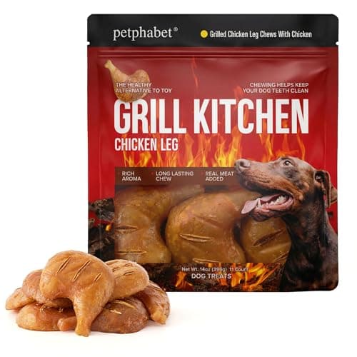 PETPHABET Rawhide Free Dog Chew Bones - 11 Count Grilled Chicken Leg Dog Chews for Small Medium Breeds, Healthy Puppy Treats for Training & Teething, Made with Real Chicken, Natural Smoky Flavor — image 1