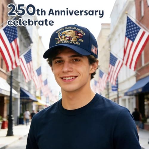 250 Anniversary USA Hat,United States 250th Anniversary Eagles Printing Hat,Adjustable Baseball Cap for Men & Veteran view 2