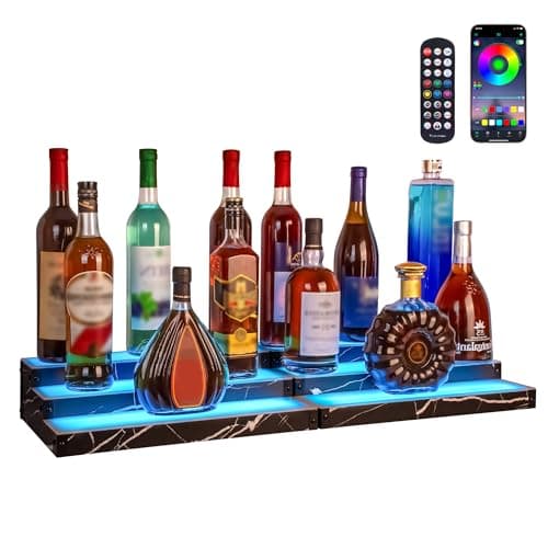 LED Liquor Bottle Display Shelf, 2-Pack, 32-Inch Total Width — image 1