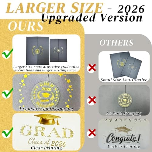 Black and Gold Graduation Party Decorations Class of 2026 - Extra Large 22" x 14" Graduation Guest Book to Sign Signature Board for Graduation Gifts Congrats Grad Party Favors Supplies Decor Keepsake view 4