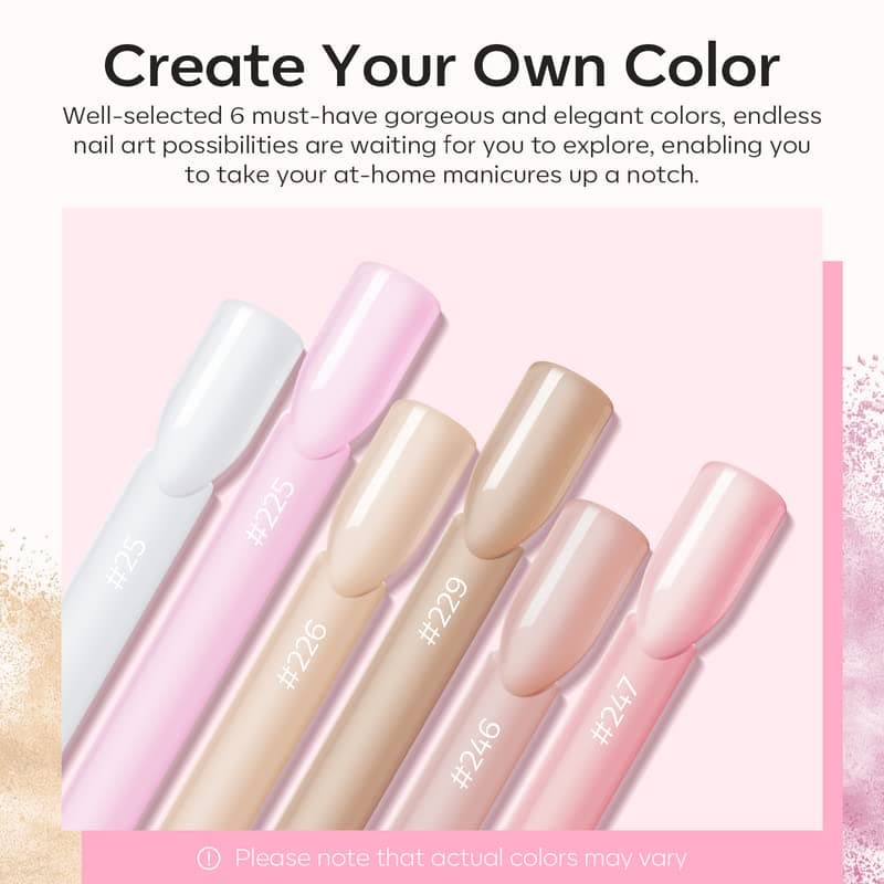 Modelones Acrylic Powder, 6 Colors Transparent Jelly Nude Nail Powder Milky White Pink Nude for Nail Art 3D Nail Carving French Nail Extension, Gifts for Women view 5