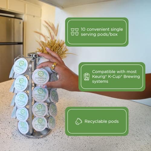 Aiya Creamy Matcha Latte Pods - Authentic Matcha with Rich Notes of Vanilla, Convenient Single-Serve Pods (10 Count, Sweetened) view 6