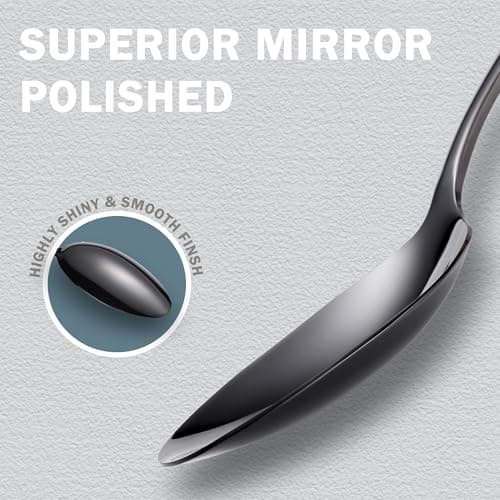 Runfly 20 Piece Hammered Black Silverware Set, 18/10 Stainless Steel Flatware Set, Modern Kitchen Utensil Set Service for 4, Tableware Set, Cutlery Set Including Fork Spoon and Knife view 4