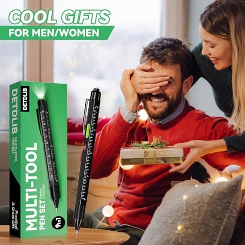 9-in-1 Multitool Pen with LED Light, Stylus, Level, Screwdriver, Cool Gadget, Gifts for Men. Women, Dad, Him, Husband, Father, Mechanic, Boyfriend, Birthday Gifts for Men, Black view 7