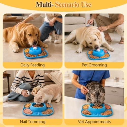 Slow Feeder Dog Bowls 3-in-1 & Lick Mat & Anti-Choking Rolling Ball view 6