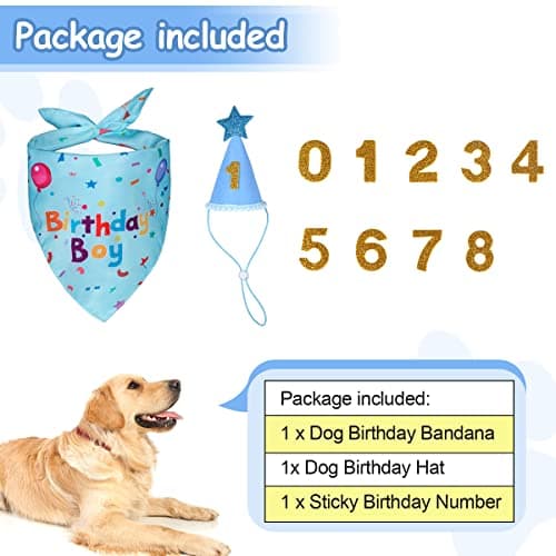 Dog Birthday Party Supplies,Dog Birthday Bandana,Dog Birthday Hat view 3