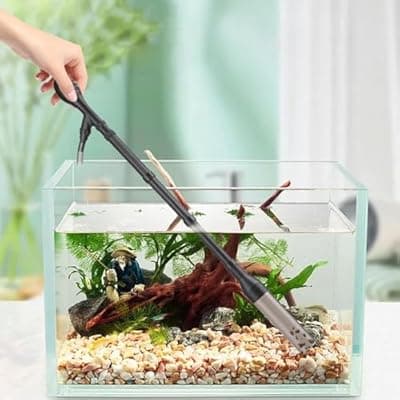 Large Gravel Vacuum for Aquarium, Adjustable Length Manual 256GPH Aquarium Gravel Cleaners, Low Water Level Fish Tank Water Changer with Suction Ball, Use for Fish Tank Cleaning Gravel and Sand