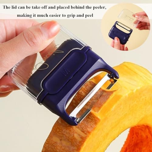 Apple Peelers for Kitchen, Fruits & Vegetables Peelers for Potato, Carrot, Cucumber Peeling, Vegetable Peeler with Cover & Magnet Attachment, Sharp & Safe Blade Kitchen Food Peelers for Easy Peeling view 5