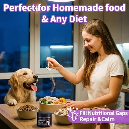 POPPAW Dog Vitamins and Supplements for Nighttime Repair, Calming, Joint, Gut, Dog Multivitamin Powder for Homemade Food with Collagen, Glucosamine, GABA, Probiotics - Chicken Flavor, 75 Scoops view 4