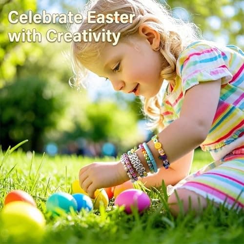 Sistenia Girls Gifts Bracelet Making Kit, 20 Colors Polymer Clay Beads with Charms Letter Beads Arts and Crafts Kit Jewelry Making Set Cute Stuff Birthday Gift Idea for Kids Ages 6-15 view 4