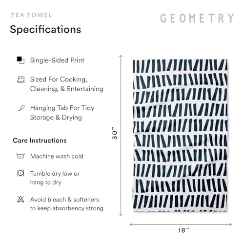 GEOMETRY Kitchen Tea Towels - Quick Dry Microfiber Dish Towels for Kitchen Linework, 18" x 30" 2 Pack view 2