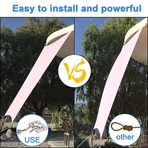 GOOSUO Shade Sail Hardware Kit 5 Inches, Sail Shade Hardware Kit for Triangle and Square, Sun Shade Sails Installation kit 304 Stainless Steel for Patio Lawn Garden Outdoors view 6