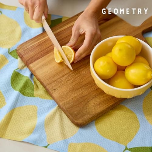 GEOMETRY Spring Kitchen Towels - Quick Dry Microfiber Cloth Spring & Summer Dish Towels for Kitchen Drying - Premium Quick Dry Towel - Lemonade Lines, 18" x 30" - 2-Pack view 2