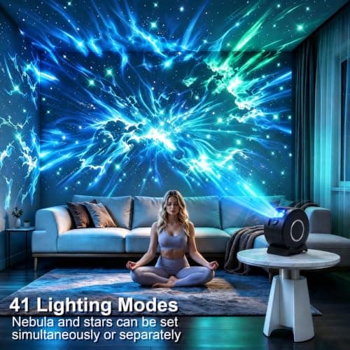 Galaxy Light Star Projector for Bedroom, 360° Night Light with Remote Timer view 3