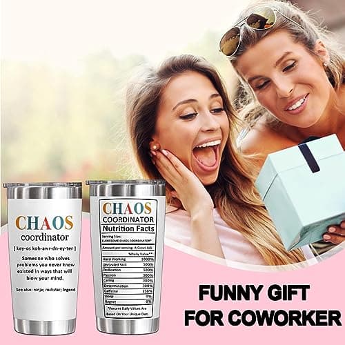 YXOTJHS Chaos Coordinator Tumbler, Chaos Coordinator Gifts for Women Boss Lady Coworker Manager Teacher Assistant Mom-Thank You Gift, Birthday Gifts for Women-20 Oz Stainless Steel Tumbler view 5