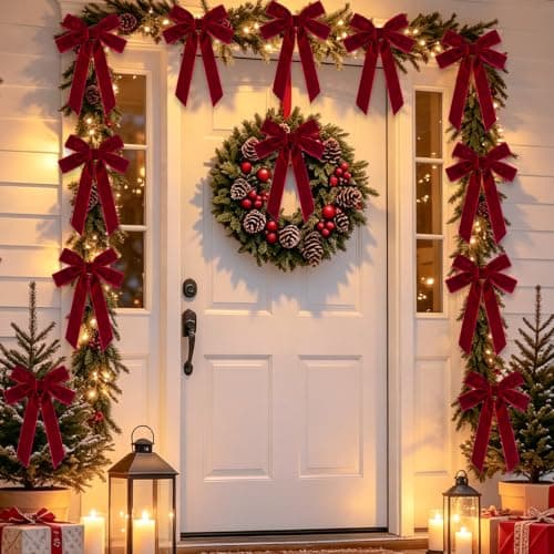 BAOXUE Velvet Bows for Christmas Tree view 4