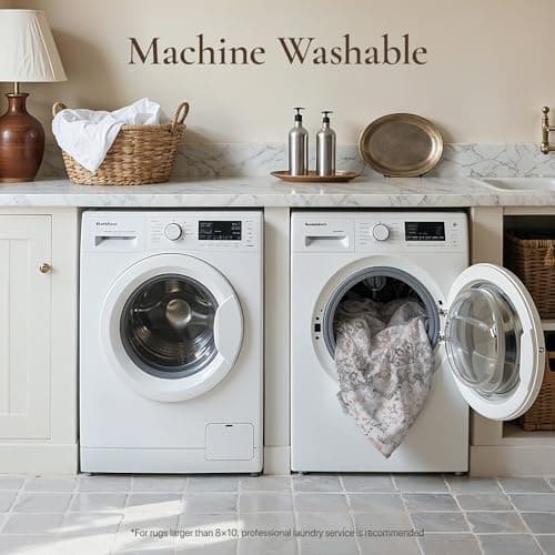 GENIMO Runner Rug 2x5 Non Slip Machine Washable Vintage Hallway Runner Rug, Low Pile Lightweight Rugs for Entryway, Hallway, Kitchen and Corridor, Light Taupe Brown view 6