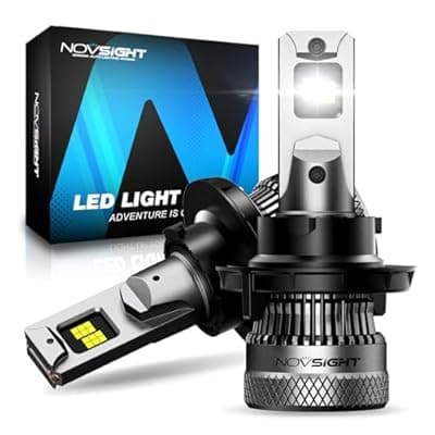 NOVSIGHT 𝐇 𝟏 𝟑 Bulbs Upgraded - 𝟗 𝟎 𝟎 𝟖 Fog Lamps 𝟕𝟎𝟎𝟎𝟎𝐋𝐌 Ultra Bright, 6500K Cool White, Pack of 2