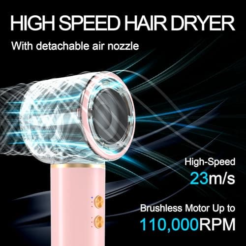 Hair Dryer Brush 5 in 1, Hair Styler, 110,000 RPM High-Speed Negative Ionic Hair Dryer Fast Drying, Professional Multi Blow Dryer Brush for Curling Volumizing Straightening Styling view 4
