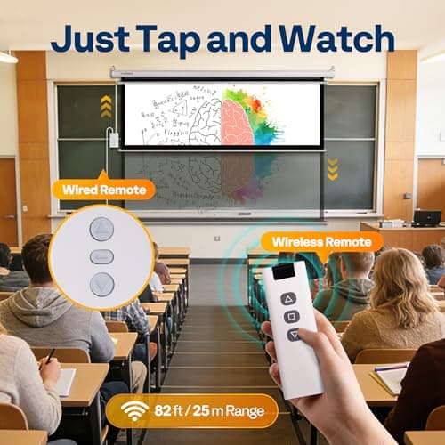 VIVOHOME Motorized Projector Screen with Remote, 16:9 84 Inch Auto Electric Projection Screen, HD 4K Movie Screen for Home Theater, Cinema, Office (73 x 41 White) view 3