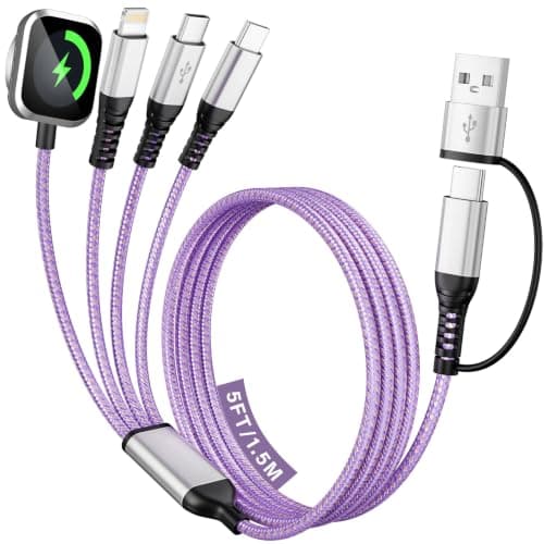 Dual Type-C 4 in 2 Multi Charging Cable for Travel with Multi USB-C Devices -5FT — image 1