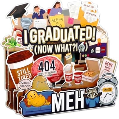 FaCraft Funny Graduation Cards - Relatable Meme I Graduated Now What Adulting is Hard Gifted Kid Burnout I'm Just a Girl/Guy 404 Error Future Not Found - 5-Layer Pop Up for Bestie Class of 2026