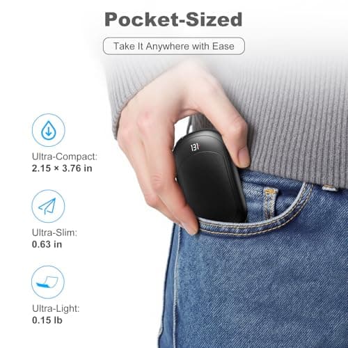 AI Electric Hand Warmers Rechargeable 2 Pack, 6400mAh Pocket Size | Rechargeable Hand Warmers: 3-Second Heating, 3 Heat Levels, LED Display and 4-Hour Recharge; Reusable for Travel or Hunting view 6