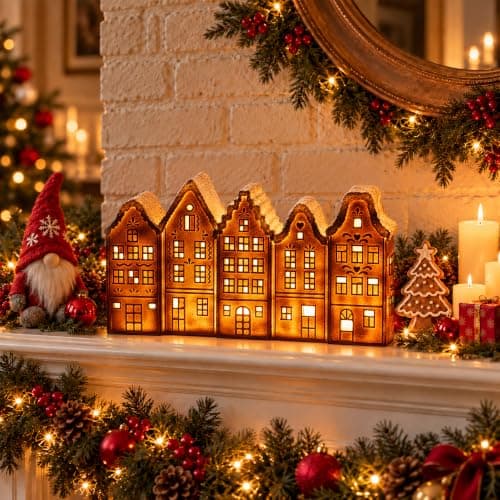 14.5-inch Lighted Gingerbread House Indoor Christmas Decorations view 6