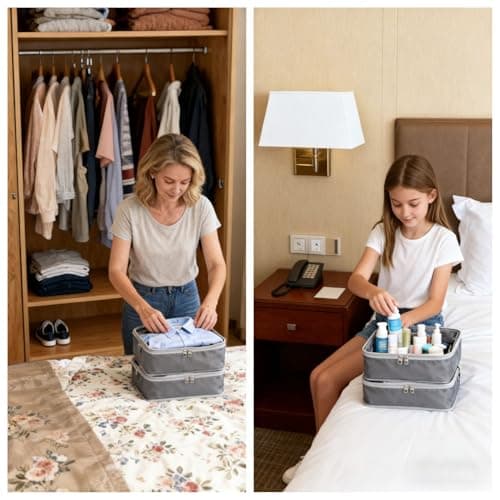 Packing Cubes for 24" Suitcase Travel Luggage Organizers - Travel Organizer Bags Luggage Clothes Accessories Storage Carry on Suitcase Packing Pouches Bag For Men Women Kids 1/2X1PACK+1/4X2PACK view 6