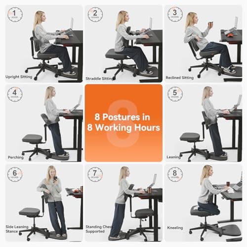 Newtral Standing Desk Chair, Standing Mate Chair for Sit-Stand, Ergonomic Leaning Perch Chair with Anti-Fatigue Mat, Standing Desk Stool, Horse Saddle Chair, Height Adjustable Home Office Posture Seat view 2