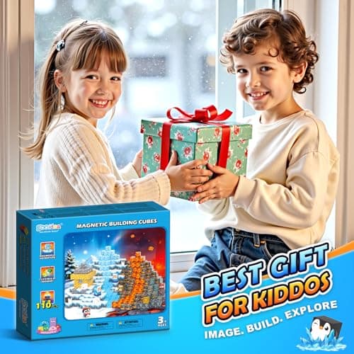 Gooidea Large Magnetic Blocks 110PCS Ice Fire World Inspired Playset Kids Magnet Toys 1 inch Building Cubes Magworld Add-on Building Craft Sensory Toys Game Gifts for Kids Ages 3-5 4-6 5-7 8-12 view 7