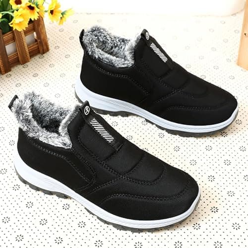 Snow Boots for Women Men Fur-Lined Ankle Booties Slip On Ankle Sneakers view 5