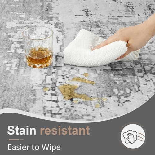 HOMORE Living Room Rug 6x9 Large Rug Grey Area Rugs Non Slip Washable Rugs for Bedroom Dining Room Abstract Carpet for Farmhouse Kids Playroom Classroom view 6