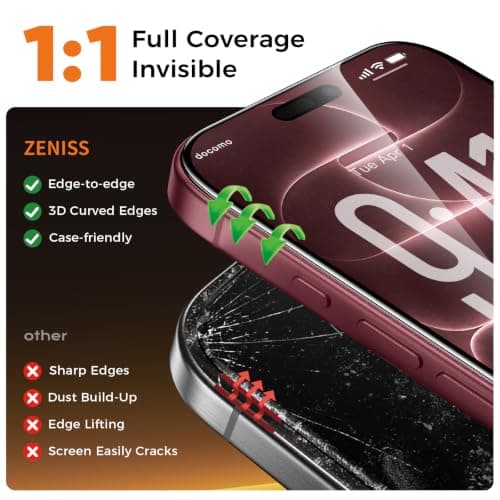 NeverBreak 9H+ Hardness for iPhone 18 Pro Max Screen Protector 12FT Military Grade Protection (Scratch, Shatter, Drop Resistance) 18 ProMax Tempered Glass Full Edge Coverage Case Friendly 6.9" 2 Pack view 2